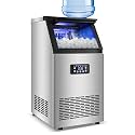 120 lbs/24h Commercial Ice Maker with 30 lbs Storage Bin | 15" Wide Undercounter/Freestanding Ice Machine for Home Bar &amp; Outdoor Use | 40 PCS Ice Cubes | Self-Cleaning Function