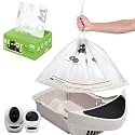 120 Pack Automatic Litter Box Bags Fit for Litter Box Robot 5/4/3, Heavy Duty Drawstring Waste Bags, Sensor-Compatible, Tear Resistant, Pop-Up Dispenser, Clear, 25.2" x 15.7"