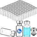 120 Pack Empty Vials for Injection Clear Glass Sample Vials, 3ml