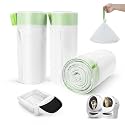120 Pack Litter Box Robot 3 4and 5 Waste Bags, 1.5 Mils Thick Drawstrings Closure Cat Litter Box Bags Liners Compatible with Automatic Self-Cleaning Robot, Replacement Waste Drawer Liners