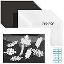 160 Pcs 5 x 7 Inch Magnetic Sheets for Dies Storage 0.6 mm Thickness Non-Adhesive Magnetic Sheets with Die Storage Bags, Die Cut Storage Essential Set (80 Sheets+80 Pockets+Label Stickers)