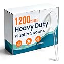 1200 Count Clear Plastic Spoons Disposable, Heavy Duty Spoons Silverware