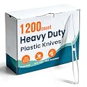 1200 Count Plastic Knives Heavy Duty, Clear Plastic Knives Disposable Bulk