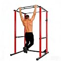 1200LBS Power Rack with Pull-Up Bar, Adjustable Safety Arms, and J-Hooks for Squats, Presses & More