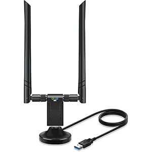 1200mbps long range usb wifi adapter for pc desktop laptop of windows 11108187 usb wireless adapter dual bamp 24ghz 300mbps  5ghz 867mbps 2x 5dbi high gain antennas usb 30 cradle