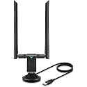 Laprite 1200Mbps Long Range USB WiFi Adapter for PC Desktop Laptop of Windows 11/10/8.1/8/7,USB Wireless Adapter Dual Band 2.4GHz 300Mbps + 5GHz 867Mbps, 2X 5dBi High Gain Antennas, USB 3.0 Cradle