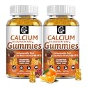 1200mg Calcium Gummies with Vitamin D3,K2,B12 & B6 - Plant Complex Calcium Magnesium Supplement with Glycinate,Potassium,Sea Moss,Ashwagandha Root for Bone & Teeth Strength, Muscle & Immune-2 Pack