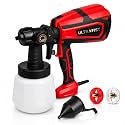Ultra Fist Gold 1200W HVLP Electric Paint Sprayer, Red, with 1000ml Container, 3 Nozzles, Brass Nozzle, Adjustable Flow Control, for Walls, Furniture & Fences