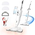 Keimi 1200W Powerful Steam Mop with 2pcs Washable Pads, 30s Quick-Heating, Lightweight, 12.5oz Removable Water Tank, 260℉ for Cleaning and Sanitizing Hardwood, Marble, Tile and Carpet