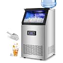 【120LBS/24H + 40 Cubes/12-18 Mins】 15" Commercial Ice Maker - 30LBS Storage, Self-Cleaning Under Counter &amp; Freestanding Ice Machine for Home/Bar/Outdoor