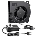 120mm DC Brushless Blower Fan with Speed Controller, Adjustable 3–12V Power Supply, 1300–3000 RPM, Dual Ball Bearing, Cooling Fan for Electronics Cabinet DIY