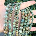 120pcs Adabele Natural Green Rhyolite Rainforest Jasper Gemstone 6mm Round Beads