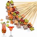 120Pcs Fall Cocktail Picks Leaves Pumpkins Acorns Toothpicks for Appetizer