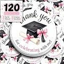 120pcs Graduation Thank You Stickers Grad Class of 2027 Pink Seals 2 Inch