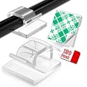 120PCS Heavy-Duty Adhesive Cable Clips, Clear Traceless Cord Organizer &amp; Wire Holders for Wall, Desk, Car, LED Strips and Outdoor Lights (Small)