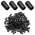 Bonsicoky Round Rubber End Caps, 0.28"/7mm ID, Black, 120Pcs