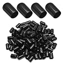 Bonsicoky Round Rubber End Caps, 1/2 Inch (12mm) ID, Black, 120Pcs
