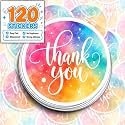 120pcs Thank You Stickers Round Thank You Rainbow Seals 2 Inch