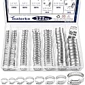 122PCS 1/4"-2"(6-51mm) 304 Stainless Steel Hose Clamps Assortment Kit