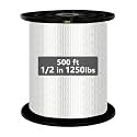 1250Lbs Mule Tape 500ft X1/2’’ Polyester Mule Webbing for Wire &amp; Cable Conduit Work Variable Functions Heavy Duty Pull Tape Flat Rope for Pulling/Loading/Packing Under Any Weather Condition Muletape