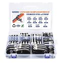 125PCS Cable Clamps Assortment Kit, 9 Sizes (3/16" to 2") Stainless Steel Rubber-Coated Cushioned Clamps, Insulated Pipe &amp; Wire Holder for Automotive, Fuel Line, Hose, Tube