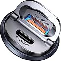 125W USB C Car Charger Adapter, PD65W & QC60W Fast Car Charger, [Mini & Pull Ring Design] MRGLAS Dual Port Metal Type C Cigarette Lighter USB Charger for iPhone 14 13 Pro Max iPad Samsung MacBook