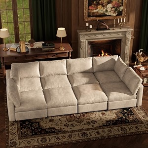 128 Faux Leather Modular Sectional Sofa Bed