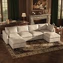 1283939 Faux Leather Modular Sectional Sofa with