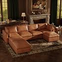 1283939 Faux Leather Modular Sectional Sofa with