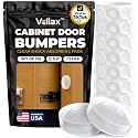 128 Clear Silicone Bumper Pads – Self-Adhesive Sound Dampening Stops with Flat Dome Shape Design for Cabinet Doors, Drawers, Cupboards, Glass Surfaces, Picture Frames – Vellax