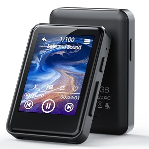 128gb mp3 player bluetooth 52 24 inch full touch screen built-in speaker hifi sound quality e-book alarm clock fm radio voice recorder includes headphones