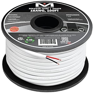 12awg 2-conductor speaker wire 200 feet white by mediabridge - 999 oxygen free copper - ul listed cl2 rated for in-wall use part sw-12x2-200