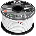 12AWG 2-Conductor Speaker Wire 200 Feet White by Mediabridge - 99.9 Oxygen Free Copper - UL Listed CL2 Rated for In-Wall Use Part SW-12X2-200-WH 16 Gauge - 100 Feet (White)
