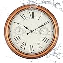 12In Outdoor Clock Red Bronze Waterproof Wall Clock with Temperature