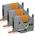 12mm 0.47" Orange Fluoresent Compatible with Brother Label Tape TZ TZe-B31