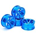 12mm Hex Hubs Metal Wheel Hub Metal Wheel Hub, 4pcs Aluminium Alloy Wheel Hub for Universal 1/10 Flat Running Drift RC Car Model Accessory Wheel Rims RC Wheel Rims Set Rc Drift Wheels(Blue)