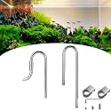 12mm Lily Pipe Inflow Outflow Pipe Kit, Stainless Steel Inflow Outflow for Aquarium Planted Tank, Surface Skimme Inflow and Outflow Pipe Set Removes Surface Scum Pipe