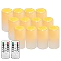 Outdoor Plastic flameless Candles with Remote Control and Timer,12PACK