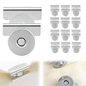 12Pair Snap Buttons Metal Seamless Magnetic Buckle Clasp for Clothing,Tote Bags and DIY Crafts,No Sewing Required Bag Clip (Silver 1)