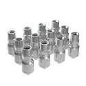 12PCS 1/2 inch Hydraulic Hose Fittings, 1/2" Hose x 1/2" NPTF Male Pipe Hydraulic Hose Crimp Fitting Ends for Air Hose Repair Kit