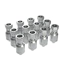 12PCS 1/2 inch Hydraulic Hose Fittings, 1/2" Hose x 1/2" JIC 37° Female Pipe Hydraulic Hose Crimp Fitting Ends for Air Hose Repair Kit