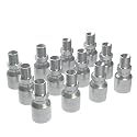 12PCS 1/4 inch Hydraulic Hose Fittings 1/4" Hose x 1/4" NPTF Male Pipe Hydraulic Hose Crimp Fitting Ends for Air Hose Repair Kit