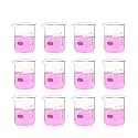 12pcs 150ml Upgrated Thick Glass Beakers, Griffin Low Form Beaker Set with Double Scale, 3.3 Boro, LVA007