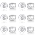12PCS 18K Earring Backs for Studs, Silicone Replacements, Non-Irritating Hypoallergenic Earring Backs for Adults (White)