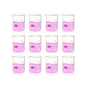 12pcs 250ml Upgrated Thick Glass Beakers, Griffin Low Form Beaker Set with Double Scale, 3.3 Boro, LVA023
