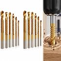 12PCS 3-8mm Titanium Coated Drill Bit Set, HSS Twist Side Cutting Drill Bit