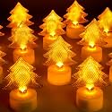 12PCS Christmas Tree Tea Lights Candles Battery Operated for Party Decor