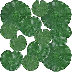 12pcs lily pads for ponds artificial floating foam lotus leaves lily pads foliage pond decor for koi fish pool patio aquarium