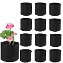 12Pcs Lily Plant Pots for Pond, Aquatic Pond Planter for Pond Durable Breathe Reusable Fabric Plant Bags for Aquatic Plants, Potato, Carrot, Onion, Flower (1 Gallon)
