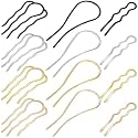 12Pcs Metal Hair Side Combs French U-Shape Twist Comb Pins for Updo Hair Bun, No Slip Clips Forks Accessories Vintage Hairstyles Tools for Women Girls
